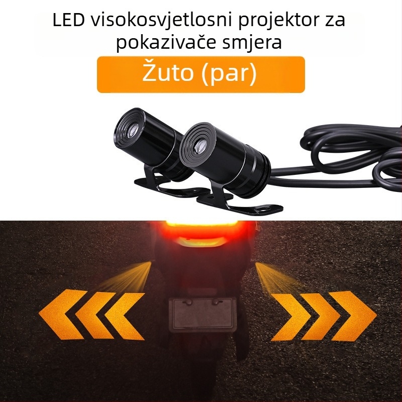 Motociklistička LED svjetla s anđelovim krilima — svjetlo dobrodošlice, univerzalna kompatibilnost, projekcijska strelica, atmosfersko dekorativno svjetlo; model Mks-0098, 3W, 9V, 0.2A