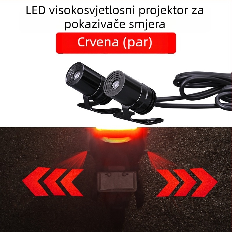 Motociklistička LED svjetla s anđelovim krilima — svjetlo dobrodošlice, univerzalna kompatibilnost, projekcijska strelica, atmosfersko dekorativno svjetlo; model Mks-0098, 3W, 9V, 0.2A