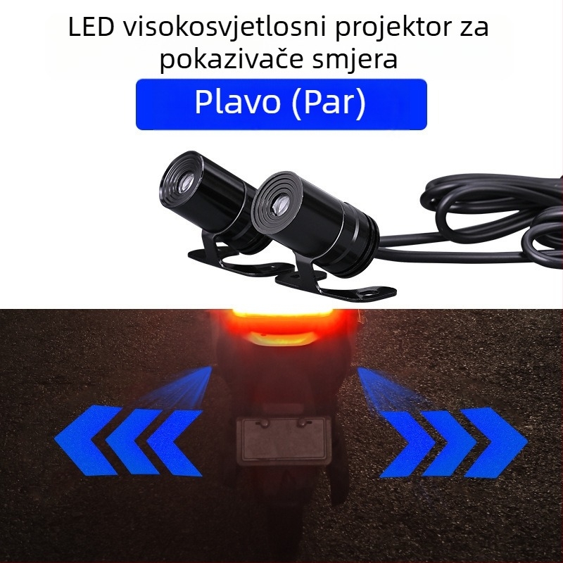 Motociklistička LED svjetla s anđelovim krilima — svjetlo dobrodošlice, univerzalna kompatibilnost, projekcijska strelica, atmosfersko dekorativno svjetlo; model Mks-0098, 3W, 9V, 0.2A