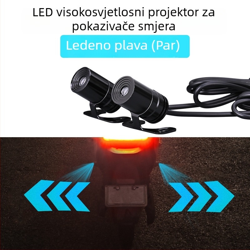 Motociklistička LED svjetla s anđelovim krilima — svjetlo dobrodošlice, univerzalna kompatibilnost, projekcijska strelica, atmosfersko dekorativno svjetlo; model Mks-0098, 3W, 9V, 0.2A