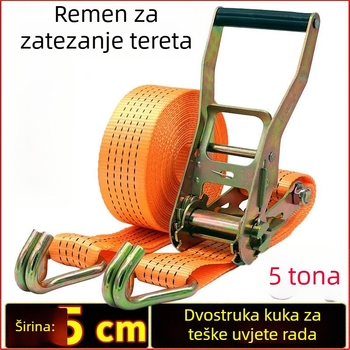 Univerzalni zatezni pojas s dvostrukim kukama, 5 tona, bez zavarivanja, širina 5 cm