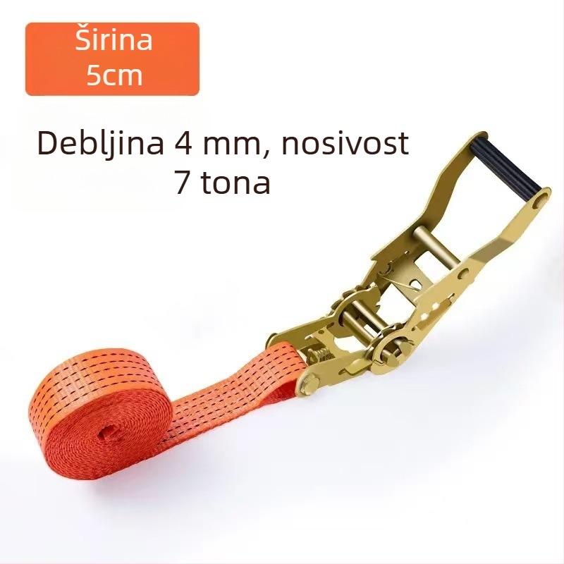 Univerzalni zatezni pojas s dvostrukim kukama, 5 tona, bez zavarivanja, širina 5 cm