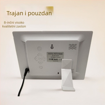 8-inčni inteligentni digitalni okvir za fotografije, 1024x600, omjer stranica 16:9, 16 MB interne memorije, podrška BMP/JPEG/PNG/JPG