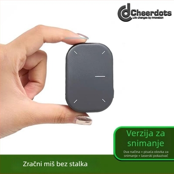 Cheerdots 014: Zračni miš s bežičnim punjenjem, dvostruki način rada, mini Bluetooth daljinski upravljač s touchpedom, domet 10 m, USB-C, kompatibilan s Android i iOS
