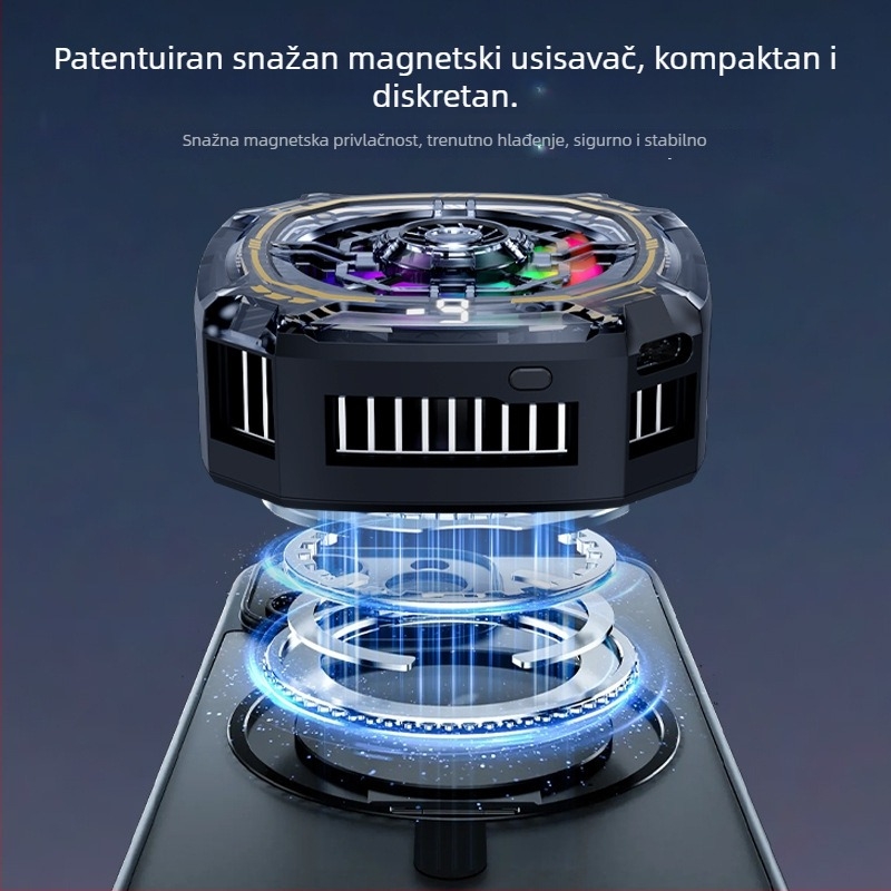 P71 hladnjak za mobitel - 15W, Type-C sučelje, Materijali: plast, metal, keramika, Težina: 63 g