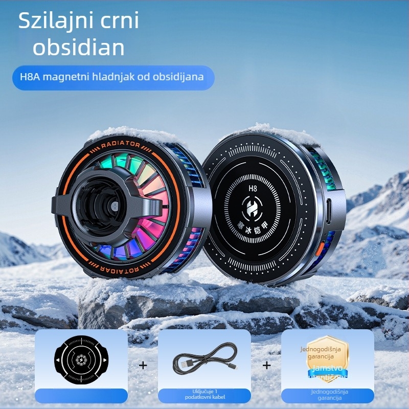 H8 hladnjak za mobitel — 15W, Type-C sučelje, ABS+ magnet materijal, poluvodičko i vodeno hlađenje
