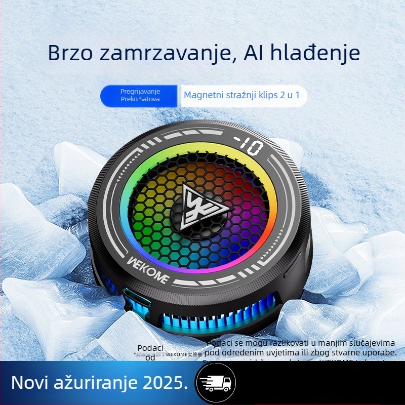 WEKOME AL19 Pro inteligentni hladnjak za hlađenje s AI kontrolom temperature za telefone i tablete, LED marquee prikaz