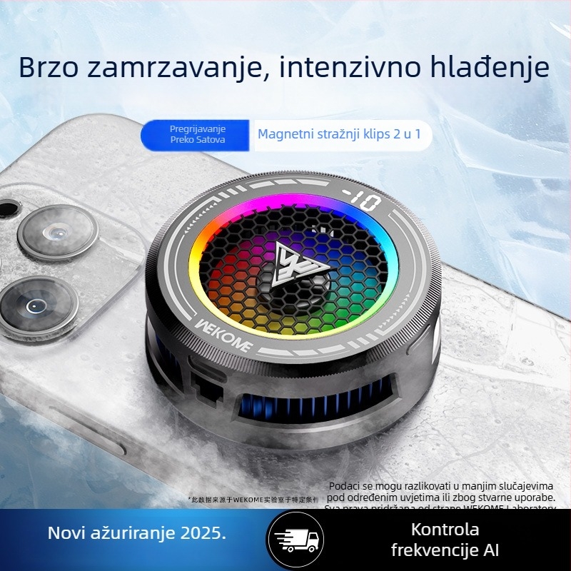 WEKOME AL19 Pro inteligentni hladnjak za hlađenje s AI kontrolom temperature za telefone i tablete, LED marquee prikaz