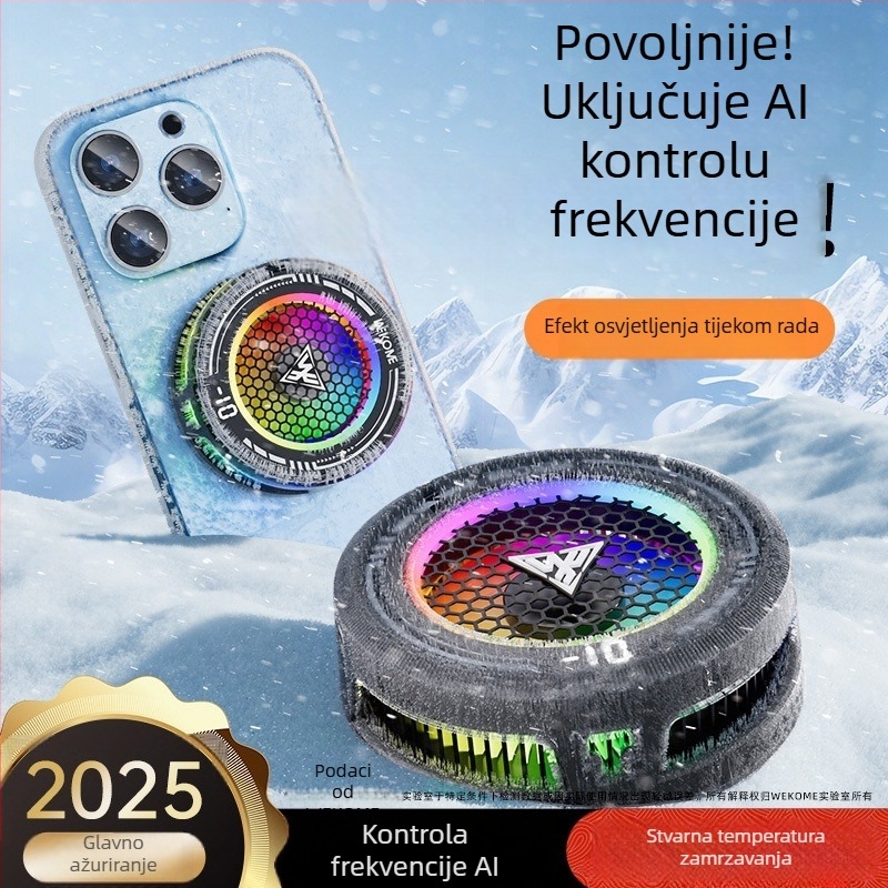 WEKOME AL19 Pro inteligentni hladnjak za hlađenje s AI kontrolom temperature za telefone i tablete, LED marquee prikaz