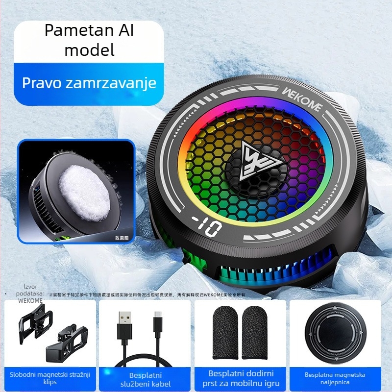 WEKOME AL19 Pro inteligentni hladnjak za hlađenje s AI kontrolom temperature za telefone i tablete, LED marquee prikaz
