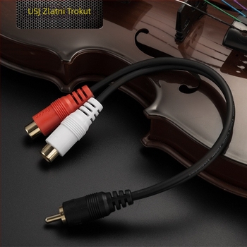 RCA audio razdjelni kabel, 1 muški na 2 ženska priključka, Jsj jinshanjiao, PVC omotač, ROHS certifikat, za audio i video