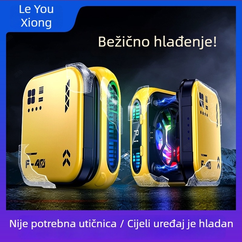 Chladič za mobitel s magnetskim AI upravljanjem temperaturom, model F40 — 10W, Type-C, ABS+metal, 185 g