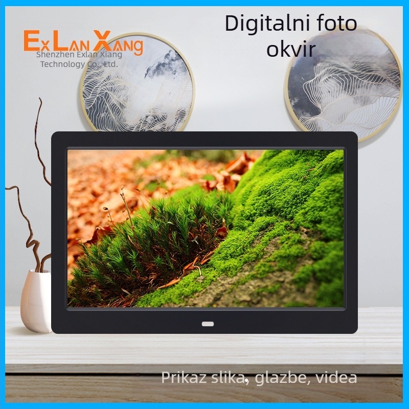 LED digitalni okvir za fotografije (razlučivost 1024x600, 16 MB internog spremišta, podrška SD/USB/MMC karticama, JPEG/JPG formati, omjer stranica 16:9)