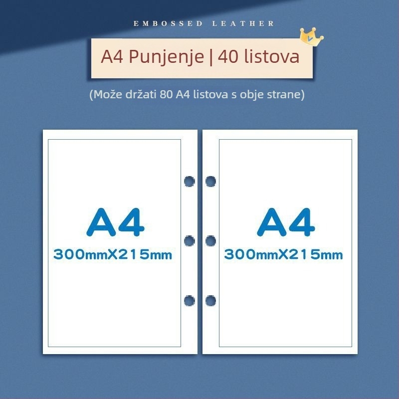 Knjiga za certifikate – kožna površina, 40 stranica, bez logotipa, poklon za djecu i razredne kolege