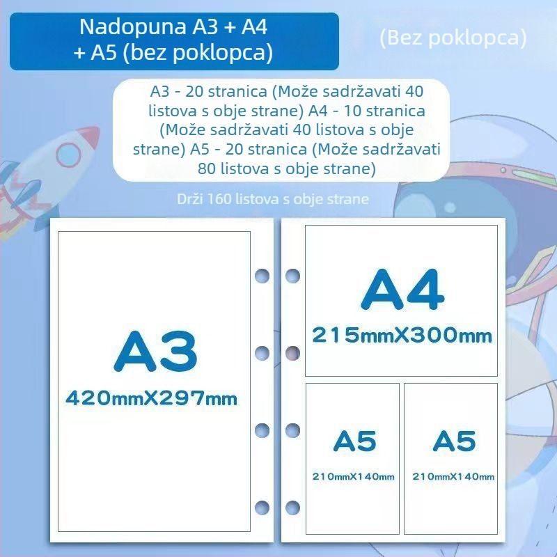 Knjiga za certifikate – kožna površina, 40 stranica, bez logotipa, poklon za djecu i razredne kolege