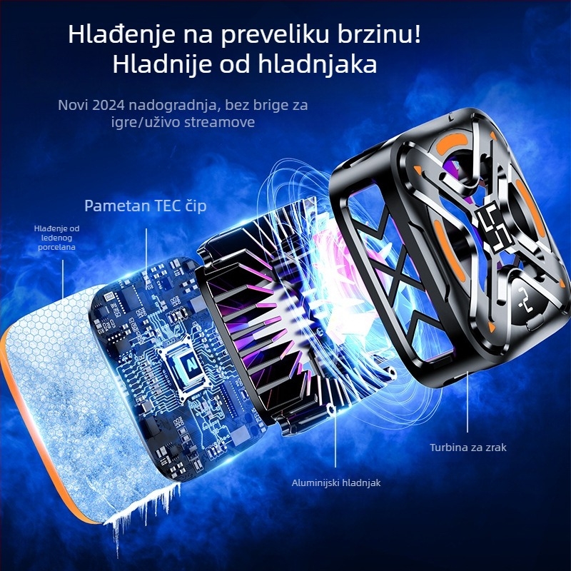 Magnetski klips za stražnju stranu mobilnog telefona s poluvodičkim hladnjakom, DY26, 10W, Type-C, 150g