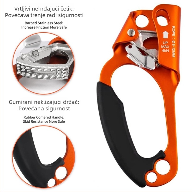 Yaochuang Ručni podizač za penjanje – ambidextran uređaj za vanjsko penjanje, planinarenje i penjanje po ledu