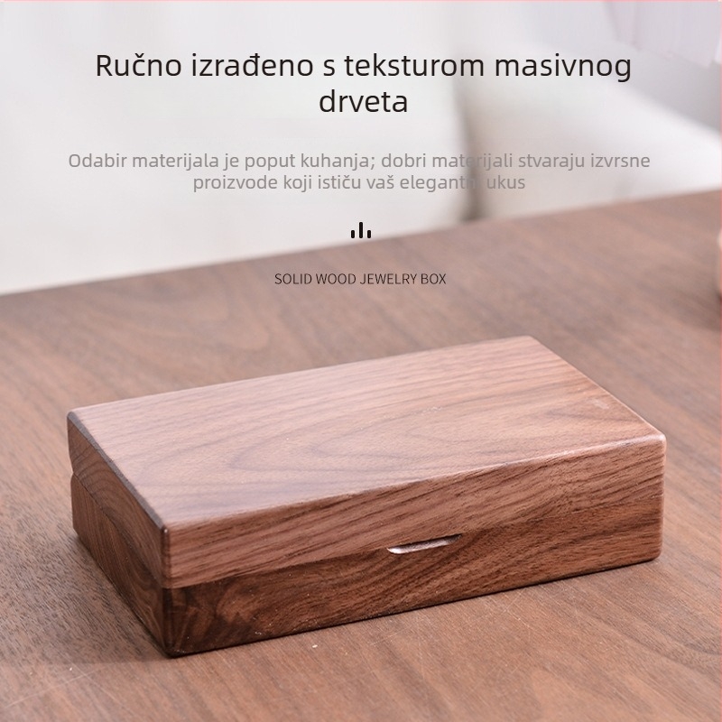 Kutija za nakit od orašćevog drveta — ovalnog oblika, zaključavanje s tri brave, skladištenje nakita