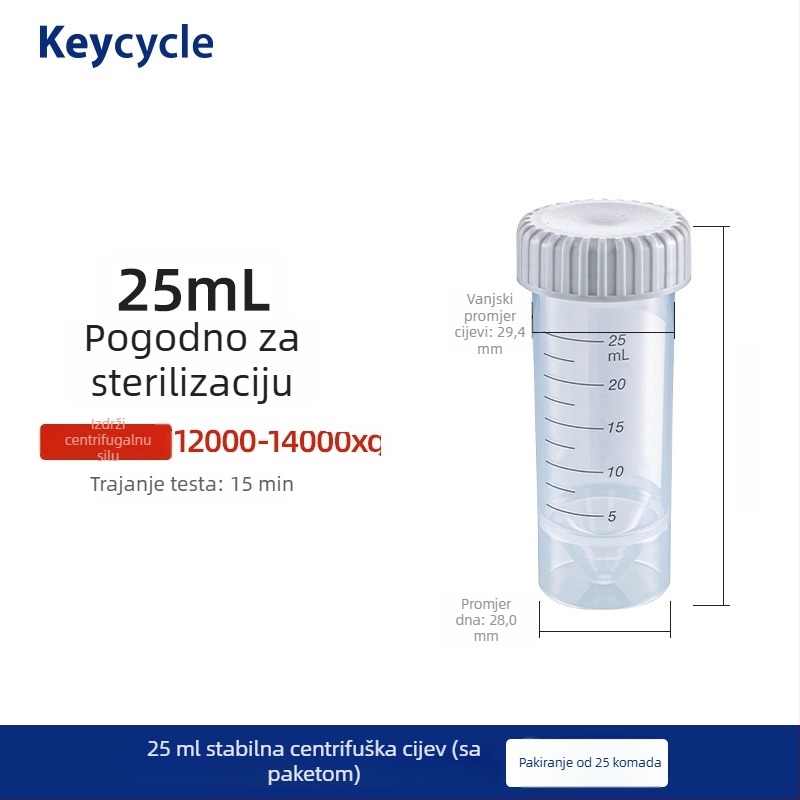 Kakashi PP plastične zatvorene laboratorijske epruvete – prehrambene kvalitete – za zrna kave, mlijeko u prahu i tablete
