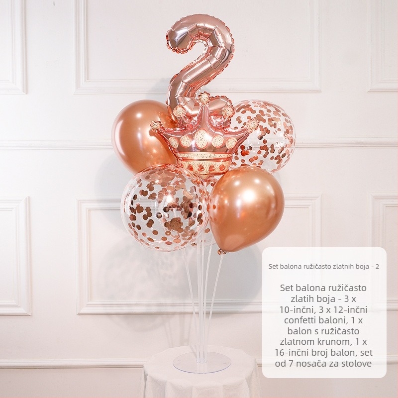 Rođendanska kolona balona s brojevima 0–9, aluminijska folija, pogodna za prve rođendane i sportske događaje