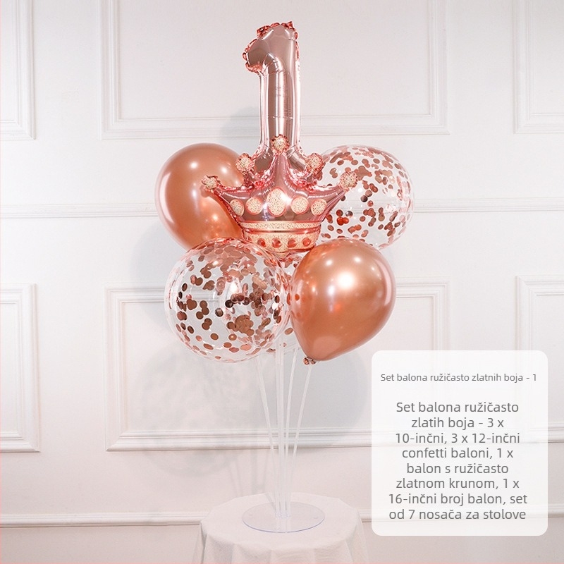 Rođendanska kolona balona s brojevima 0–9, aluminijska folija, pogodna za prve rođendane i sportske događaje