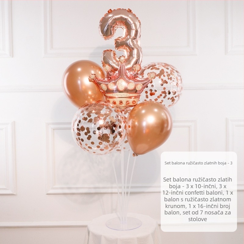 Rođendanska kolona balona s brojevima 0–9, aluminijska folija, pogodna za prve rođendane i sportske događaje