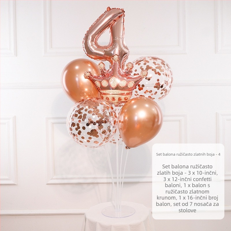 Rođendanska kolona balona s brojevima 0–9, aluminijska folija, pogodna za prve rođendane i sportske događaje