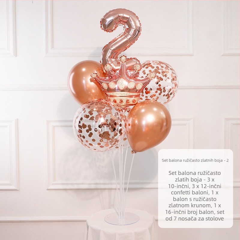 Rođendanska kolona balona s brojevima 0–9, aluminijska folija, pogodna za prve rođendane i sportske događaje