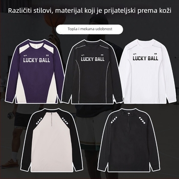 Dugih rukava košarkaški trening dres – prozračan, brzo se suši, 100% poliester, okrugli ovratnik, za muškarce i žene