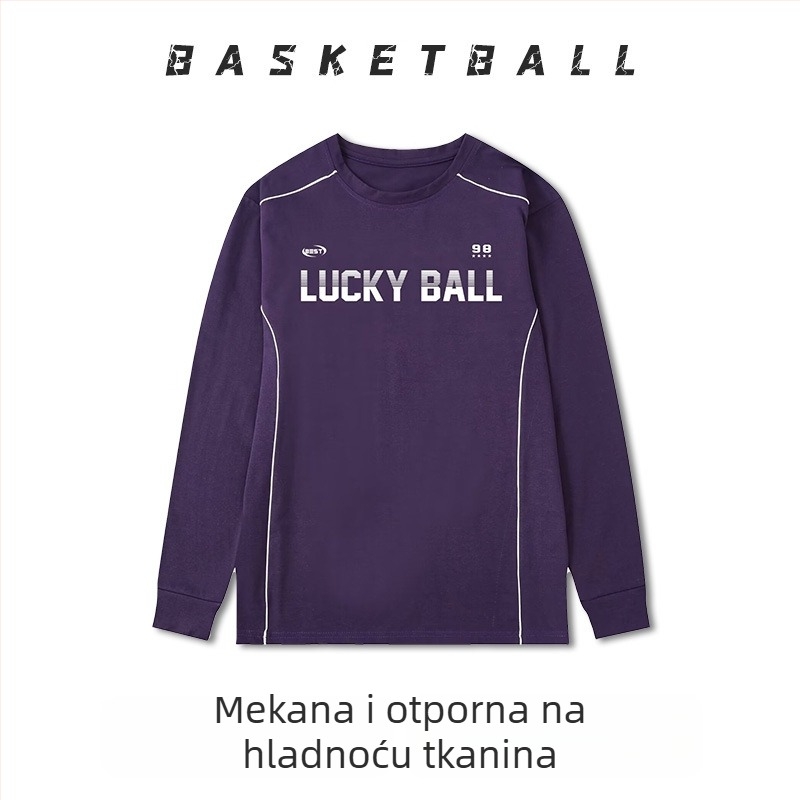 Dugih rukava košarkaški trening dres – prozračan, brzo se suši, 100% poliester, okrugli ovratnik, za muškarce i žene
