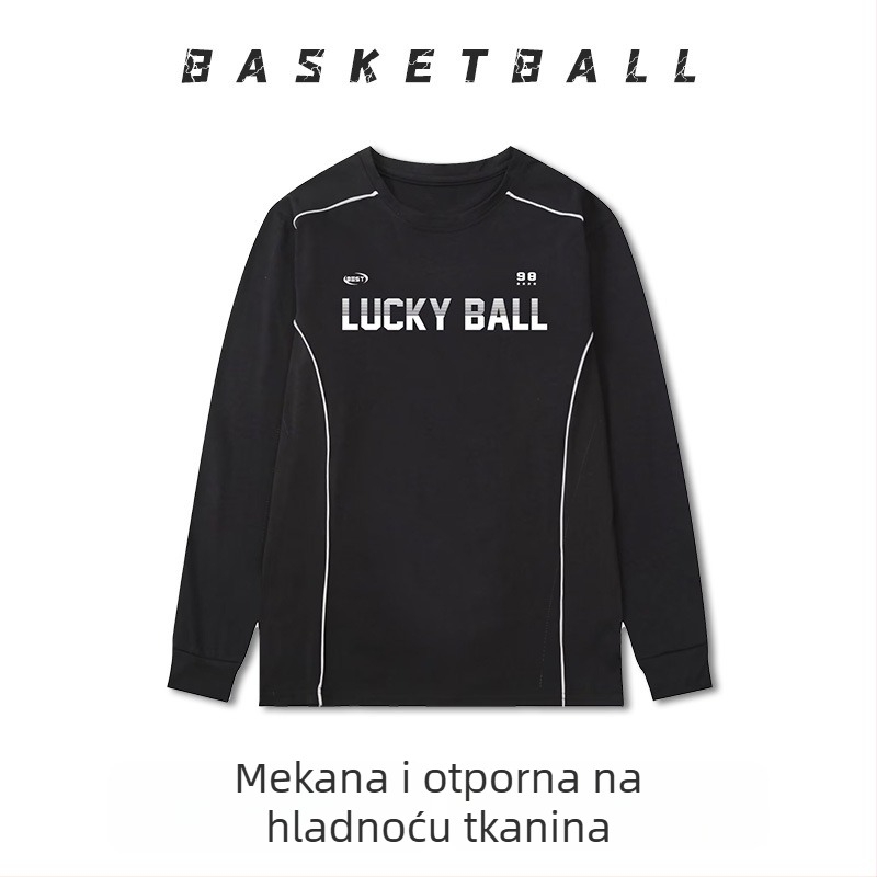 Dugih rukava košarkaški trening dres – prozračan, brzo se suši, 100% poliester, okrugli ovratnik, za muškarce i žene
