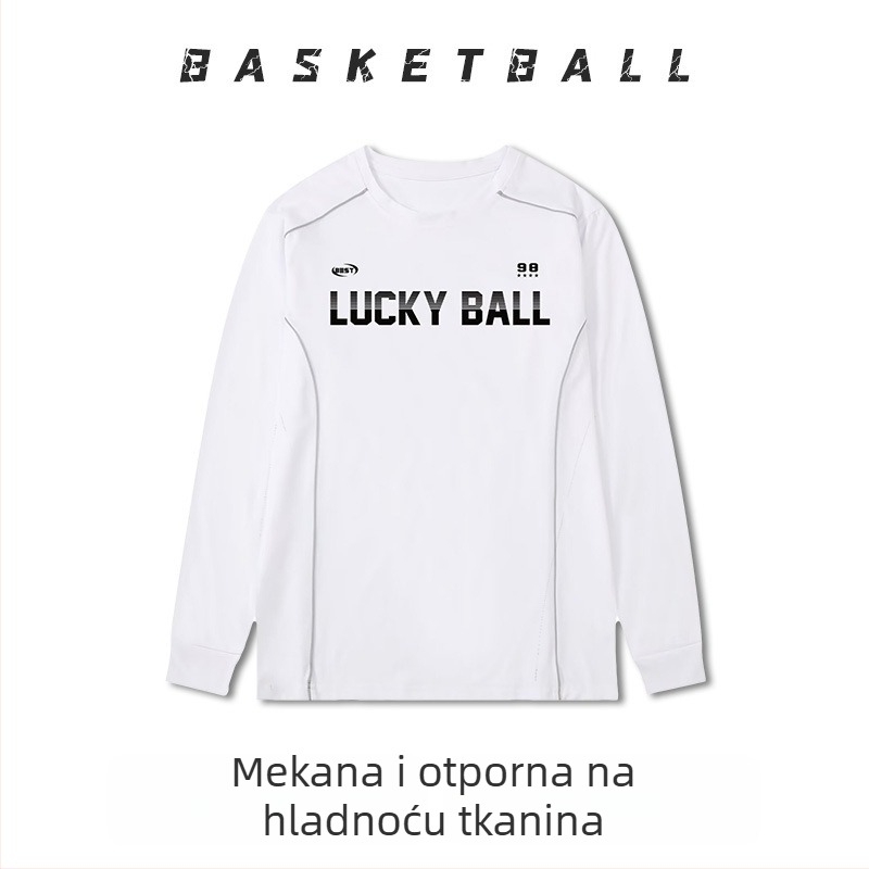 Dugih rukava košarkaški trening dres – prozračan, brzo se suši, 100% poliester, okrugli ovratnik, za muškarce i žene