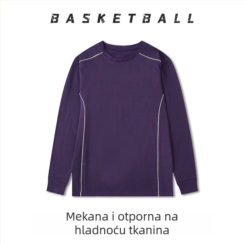 Dugih rukava košarkaški trening dres – prozračan, brzo se suši, 100% poliester, okrugli ovratnik, za muškarce i žene