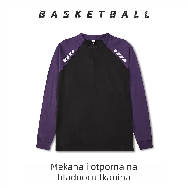 Dugih rukava košarkaški trening dres – prozračan, brzo se suši, 100% poliester, okrugli ovratnik, za muškarce i žene