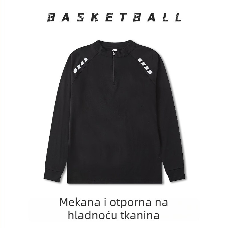 Dugih rukava košarkaški trening dres – prozračan, brzo se suši, 100% poliester, okrugli ovratnik, za muškarce i žene