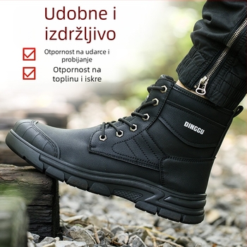 Visoke zaštitne cipele s čeličnim vrhom, mikrovlaknasta koža, otporne na udarce i probijanje