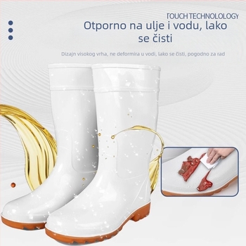 Unisex cipele za higijenu hrane – vodootporne i otporne na ulje, protuklizne, otporne na kiseline i lužine, sa srednje visokim cilindrom, plastične kišne čizme