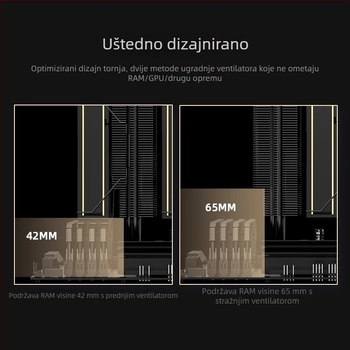 CPU hladnjak toranj tip s 6 toplovodnih cijevi, bakar-aluminijska konstrukcija, ležaj FDB, model FROZN A620 GDL