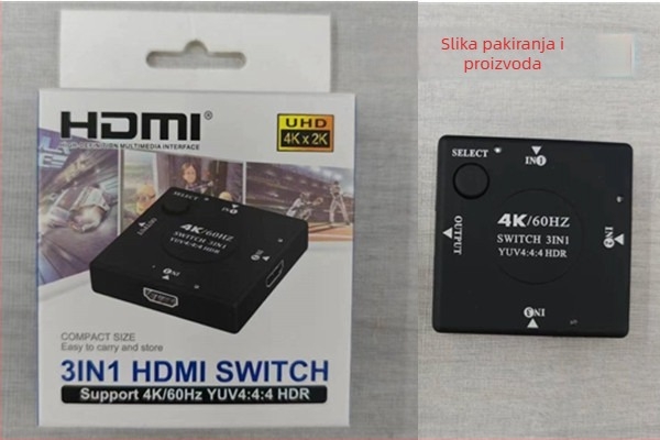 HDMI prekidač 4K za TV, s daljinskim buđenjem i upravljanjem napajanjem