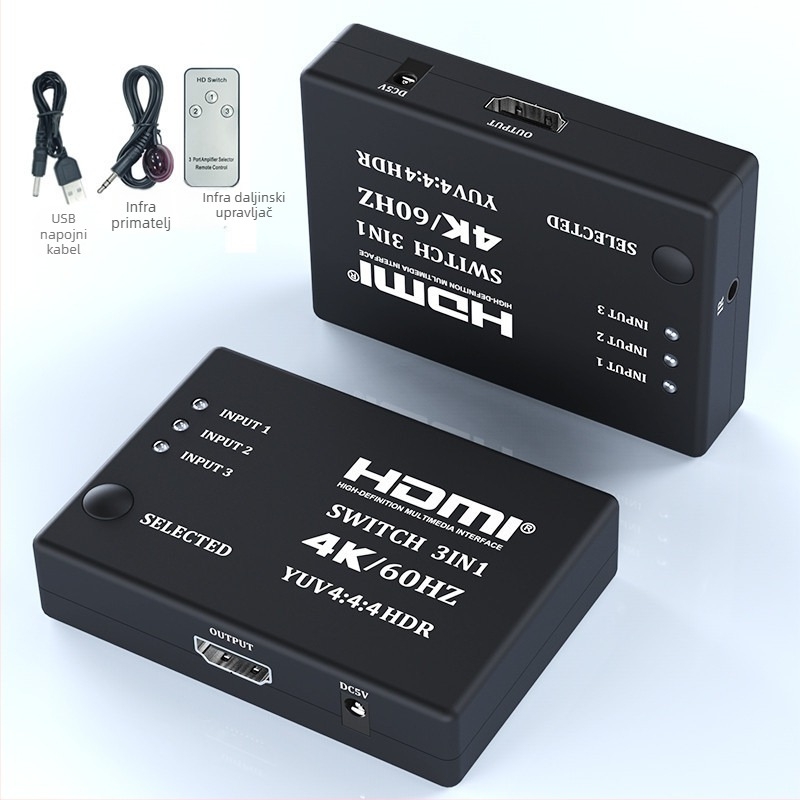 HDMI prekidač 4K za TV, s daljinskim buđenjem i upravljanjem napajanjem
