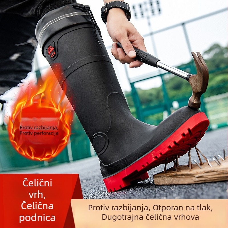 Muške PVC visoke čizme za kišu s protukliznom potplatom