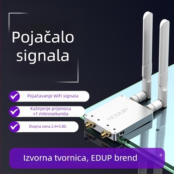 Dvokanalni pojačivač signala za usmjerivače i mrežne kartice, 2.4/5.8 GHz, izlaz 4W, kompatibilno s 802.11n