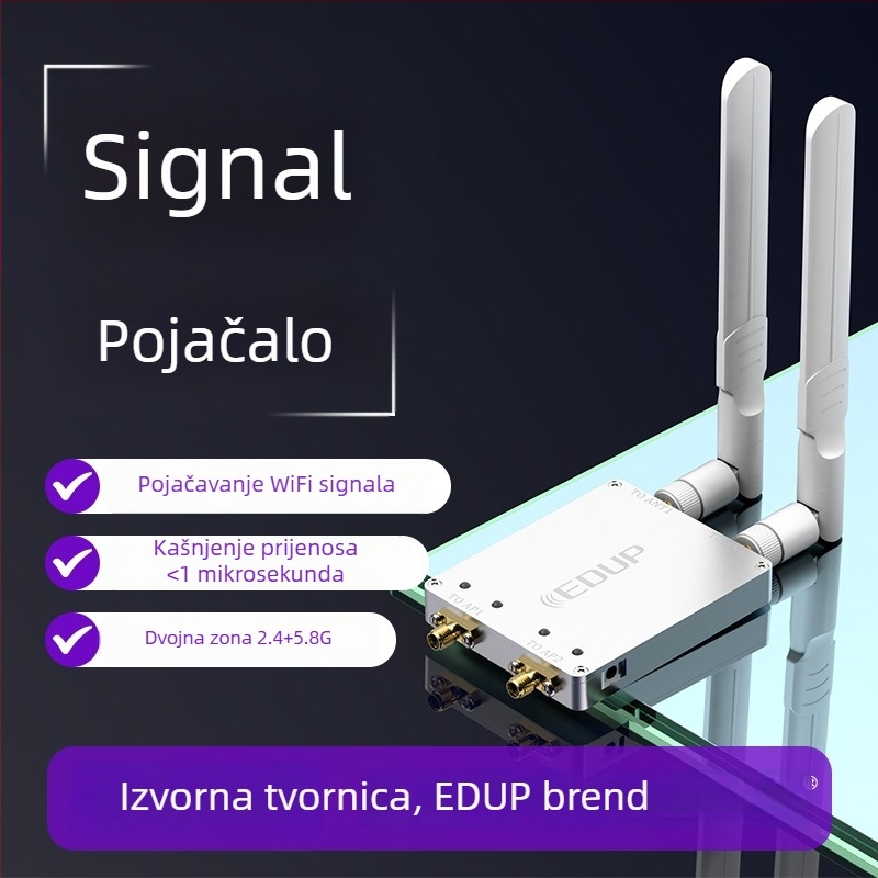 Dvokanalni pojačivač signala za usmjerivače i mrežne kartice, 2.4/5.8 GHz, izlaz 4W, kompatibilno s 802.11n