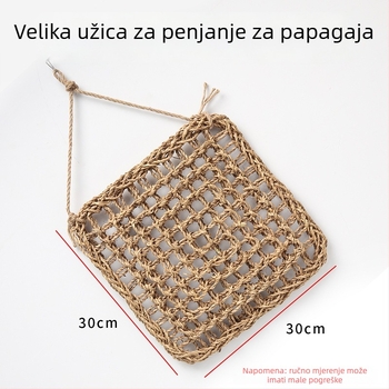 Igračka za papigu s mrežom za penjanje, privjeskom za žvakanje i ljestvicom – motiv tigrove kože i božura za odrasle ptice