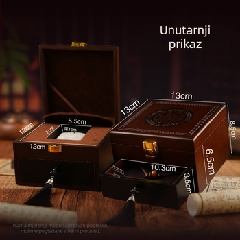 Drvena kutija za pohranu narukvica, dvostruki sloj pakiranja nakita — Fifth Generation Craftsman
