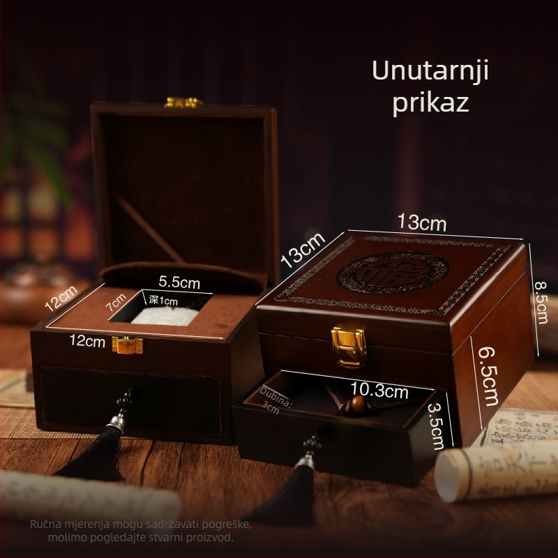 Drvena kutija za pohranu narukvica, dvostruki sloj pakiranja nakita — Fifth Generation Craftsman