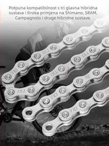 TTPRO lanac za bicikl za planinski i cestovni bicikl, 8/9/10/11/12 brzina, visokouhljeni čelik, 116 pitch