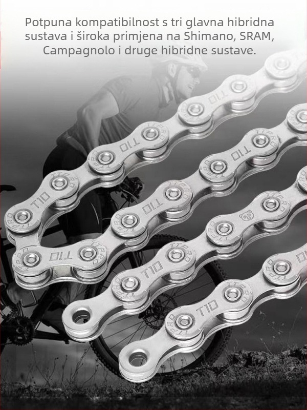 TTPRO lanac za bicikl za planinski i cestovni bicikl, 8/9/10/11/12 brzina, visokouhljeni čelik, 116 pitch