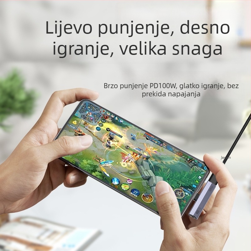 Type-C 2-u-1 audio pretvarač za slušalice i punjenje — PD100W brzo punjenje, digitalno dekodiranje zvuka, kompatibilno s Huawei, Xiaomi, Honor, Oppo, iPhone 17 i drugi USB-C uređaji