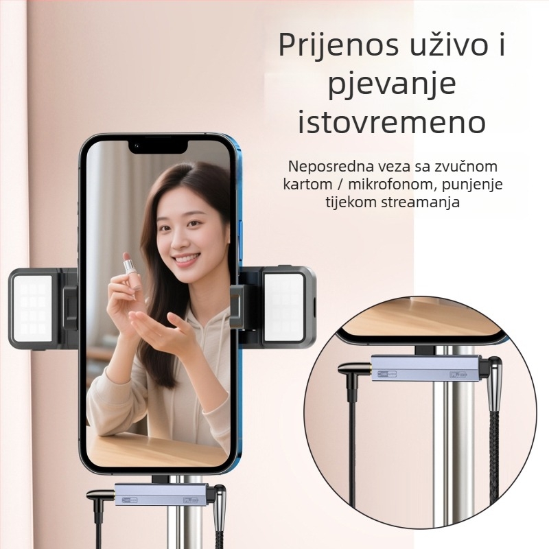 Type-C 2-u-1 audio pretvarač za slušalice i punjenje — PD100W brzo punjenje, digitalno dekodiranje zvuka, kompatibilno s Huawei, Xiaomi, Honor, Oppo, iPhone 17 i drugi USB-C uređaji